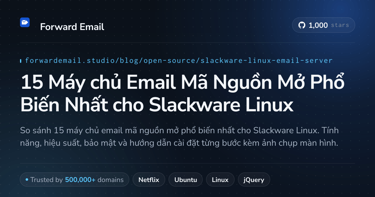 15 Máy chủ Email Mã Nguồn Mở Phổ Biến Nhất cho Slackware Linux 2026