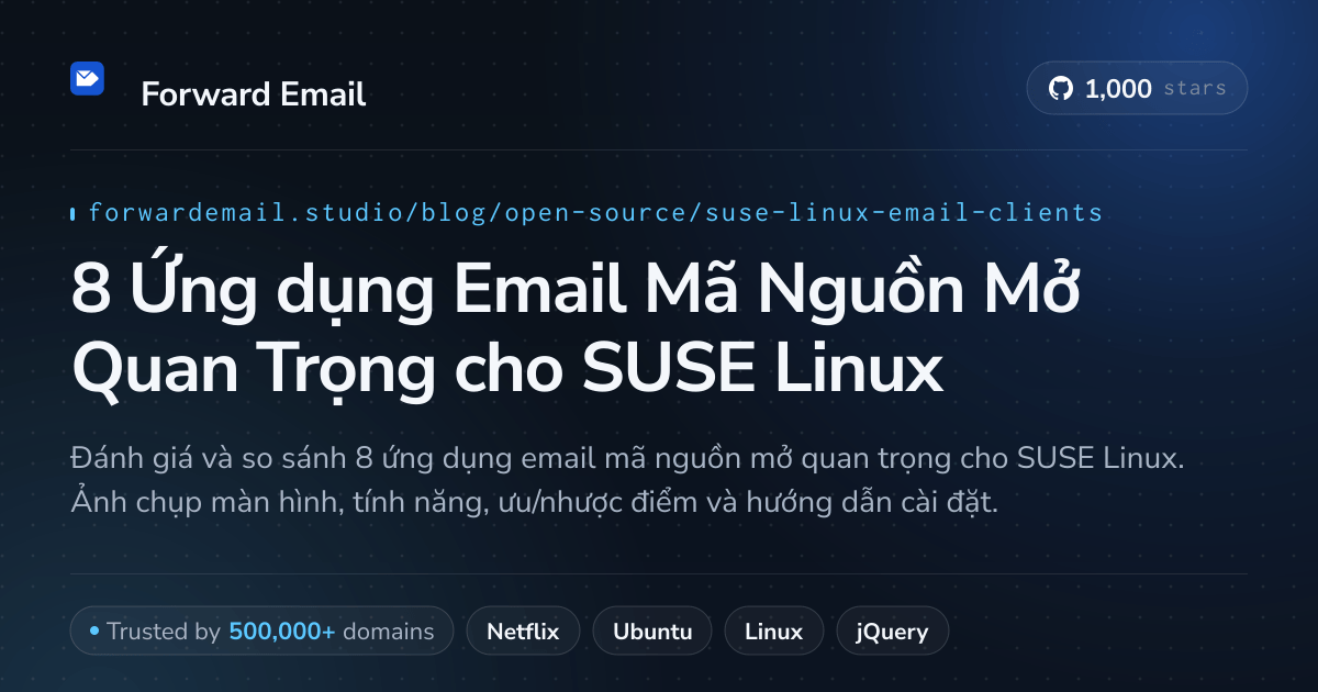 8 Ứng dụng Email Mã Nguồn Mở Quan Trọng cho SUSE Linux 2026