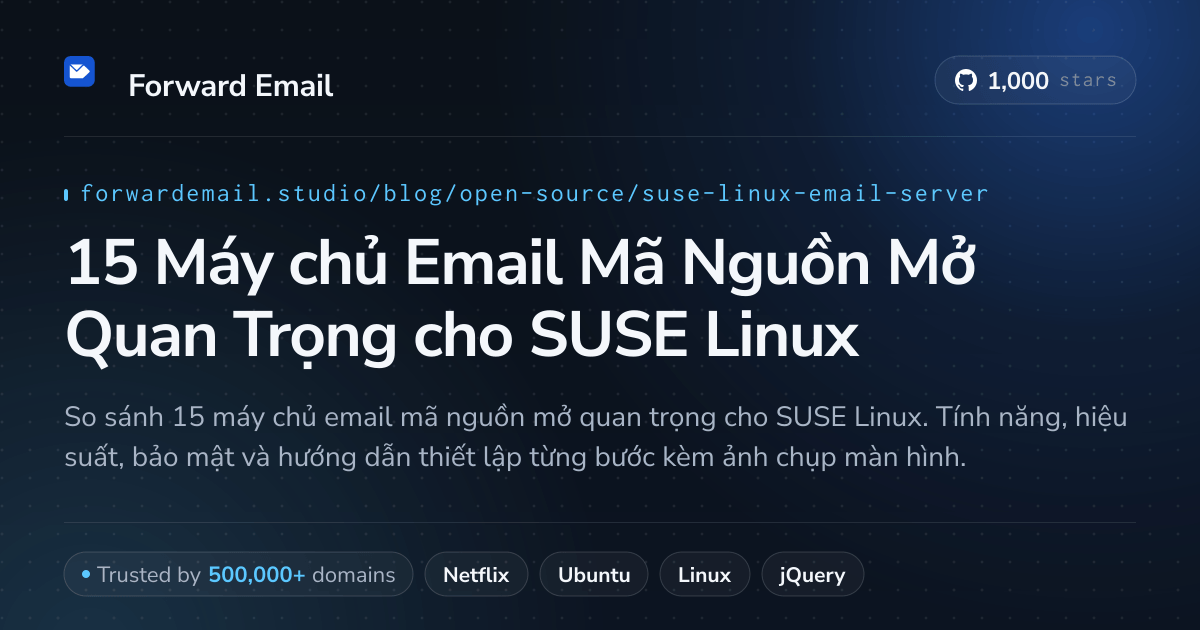 15 Máy chủ Email Mã Nguồn Mở Quan Trọng cho SUSE Linux 2026