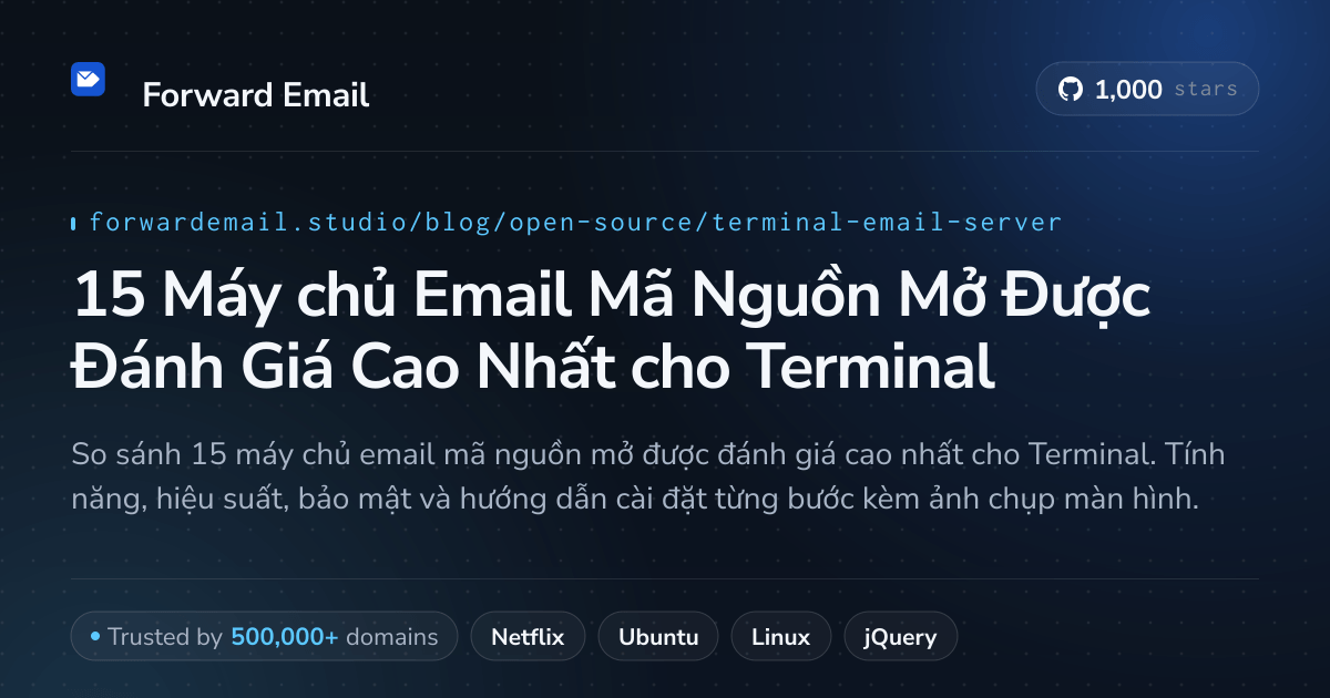 15 Máy chủ Email Mã Nguồn Mở Được Đánh Giá Cao Nhất cho Terminal 2026