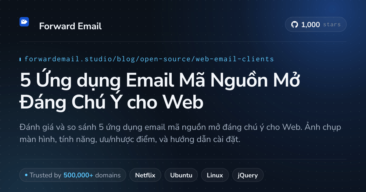 5 Ứng dụng Email Mã Nguồn Mở Đáng Chú Ý cho Web 2026