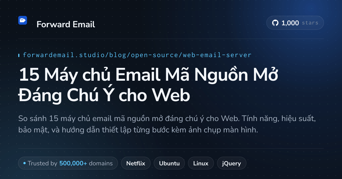 15 Máy chủ Email Mã Nguồn Mở Đáng Chú Ý cho Web 2026