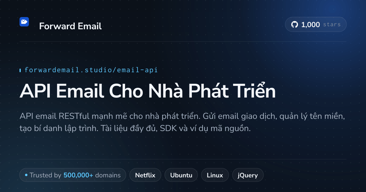 API Email Cho Nhà Phát Triển - RESTful API với Webhooks & SMTP 2026