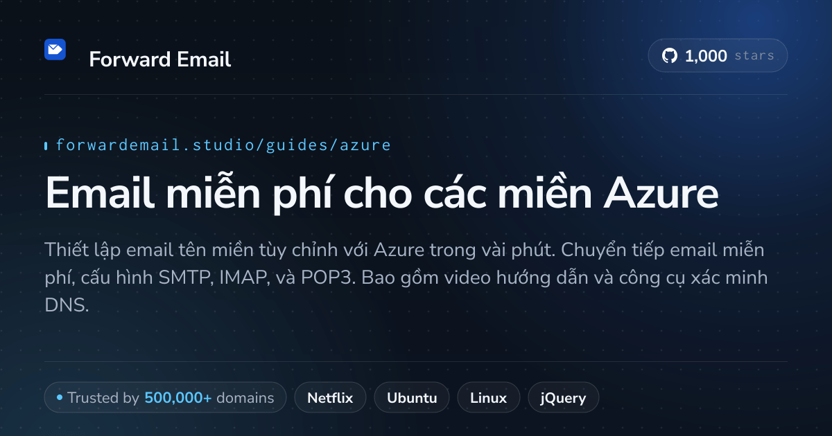Cách thiết lập Email với Azure
